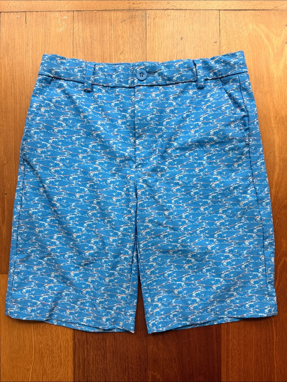 Vineyard Vines Light Blue Printed Men’s Flat-Front Shorts